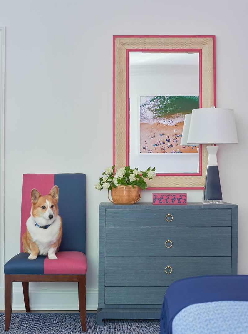 Guest-bedroom-dresser-chair-with-dog